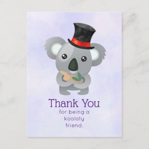 Koalaty Friend Pun Cute Koala in Top Hat Briefkaart