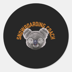 Koalified Snowboarding Coach Snowboarder Grappig W Ronde Sticker
