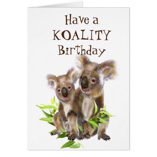 Koality Birthday Funny Animal Koala Beer (Voorkant)