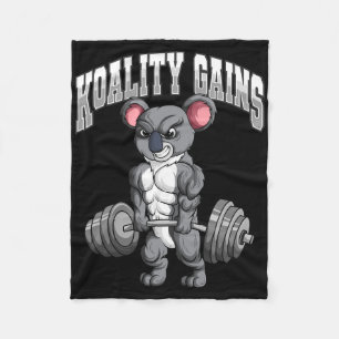 Koality Gains Fitness Gym Koala Bodybuilding Fleece Deken