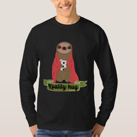 Koality Knuffel Schattigee Koala en Sloth Knuffel  T-shirt (Voorkant)