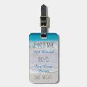 Koastal Vows Destination Wedding Save the Date Bagagelabel (Voorkant verticaal)