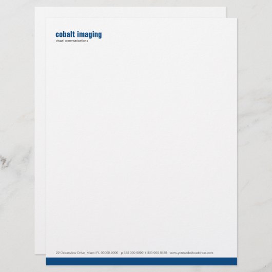 Kobalt basispaneel persoonlijk briefhoofd (Voorkant / Achterkant)