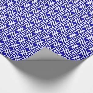 Kobalt blauw en wit cadeaupapier