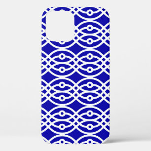 Kobalt blauw en wit iPhone 12 hoesje