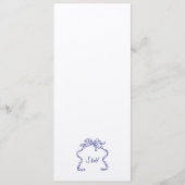 Kobalt Blauw La Dolce Vita Ribbon Ecru Huwelijk Menu (Achterkant)