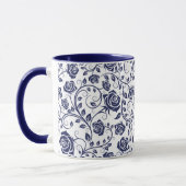 Kobalt Blauw met Rozen Mok (Links)