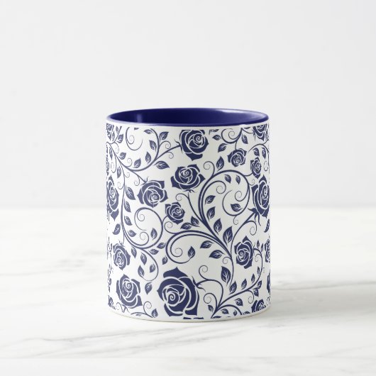 Kobalt Blauw met Rozen Mok (Midden)