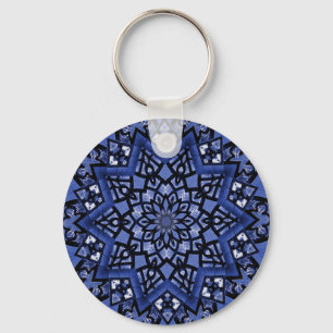 Kobalt blauw patroon sleutelhanger