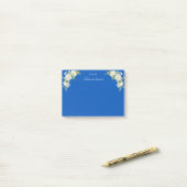 Kobalt Blauw & Witte Rozen Trouwsuite Post-it® Notes (Op bureau)