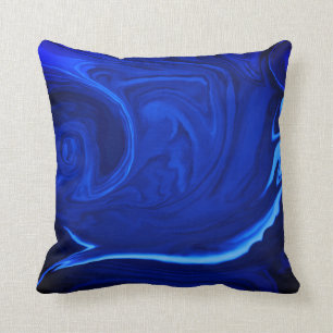 Kobalt blauwe achtergrond getextureerde handgemaak kussen