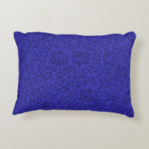 Kobalt Blauwe Tudor Tuin Bloemen Damast