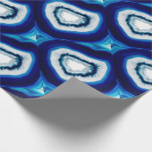 Kobalt Blue Agate Wrapping Paper Cadeaupapier (Hoek)