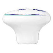 Kobalt Blue Bird met Border Keramische Knop (Zijkant)