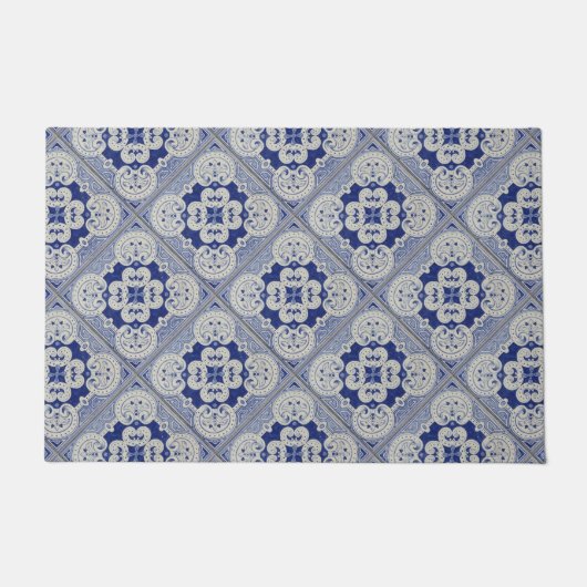 Kobalt Blue Ceramic Tile Deurmat (Voorkant)