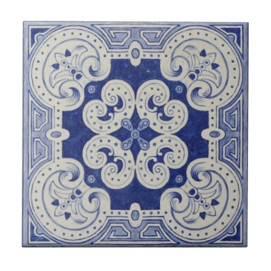 Kobalt Blue Ceramic Tile Tegeltje (Voorkant)