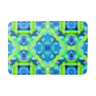 Kobalt Blue en Lime Green Tie Dye Pattern Badmat