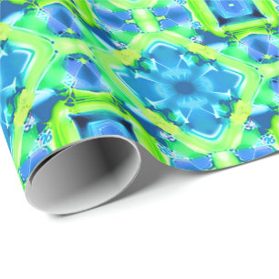 Kobalt Blue en Lime Green Tie Dye Pattern Cadeaupapier