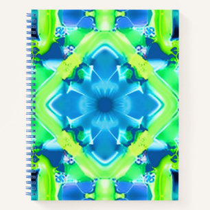 Kobalt Blue en Lime Green Tie Dye Pattern Journal Notitieboek