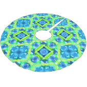 Kobalt Blue en Lime Green Tie Dye Pattern Kerstboom Rok (Gekanteld)