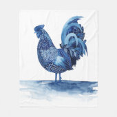 Kobalt Blue Farm Animals - Rooster Fleece Deken (Voorkant)