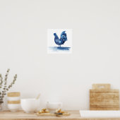 Kobalt Blue Farm Animals - Rooster Poster (Keuken)