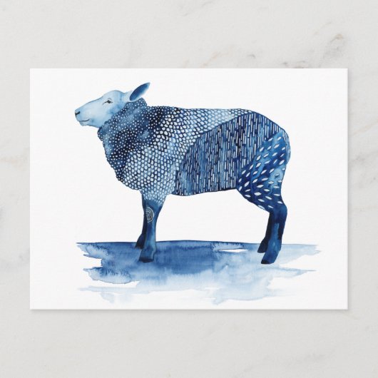 Kobalt Blue Farm Animals - Schapen Briefkaart (Voorkant)