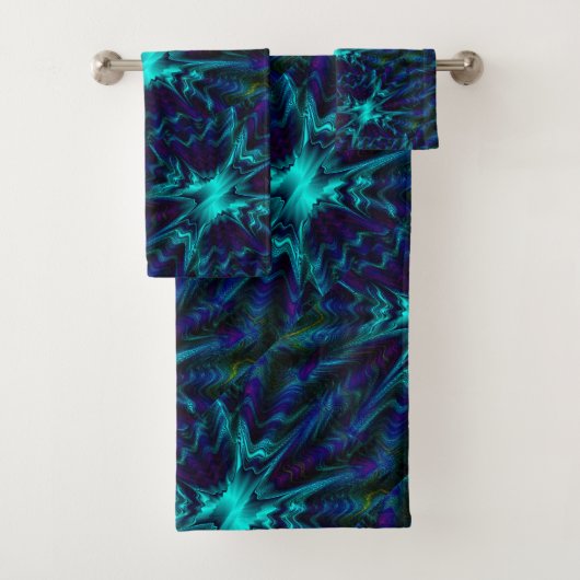 Kobalt Blue Fractal Bad Handdoek (Insitu)