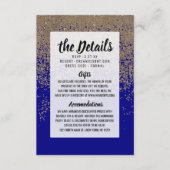 Kobalt Blue Glitter Ombre Gradient Informatiekaartje (Voorkant)