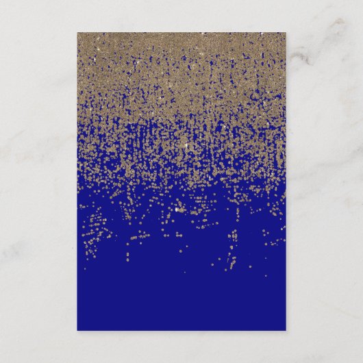 Kobalt Blue Glitter Ombre Gradient Informatiekaartje (Achterkant)
