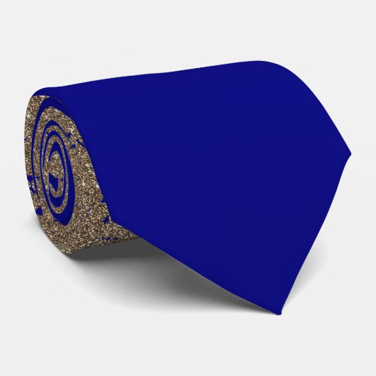 Kobalt Blue Glitter Ombre Gradient Stropdas (Opgerold)