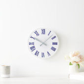 Kobalt Blue Glitter Ombre Minimal Indigo Navy Ronde Klok (Huis)