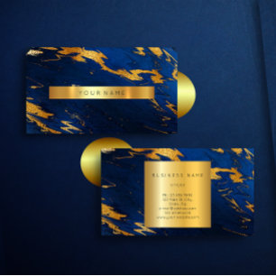 Kobalt Blue Gold Marble Vip Visitekaartje