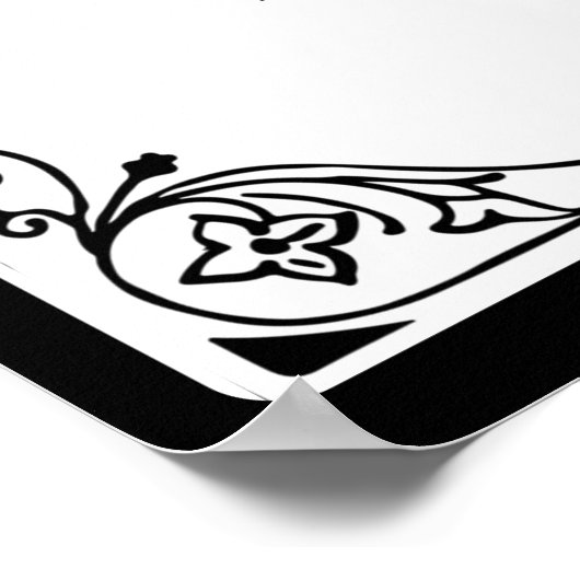 Kobalt Blue Heart Leaf Tree Wedding Poster (Hoek)