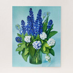 Kobalt Blue Hyacinths en Hydrangeas Legpuzzel