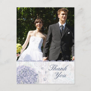 Kobalt blue hydrangea flower bruiloft bedankt u briefkaart
