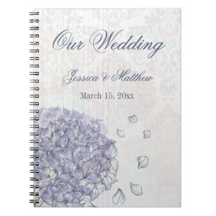 Kobalt blue hydrangea flower trouwplanner notitieboek