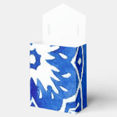 Kobalt Blue Mediterranean Tegel Baby shower Bedankdoosjes (Geopend)