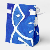 Kobalt Blue Mediterranean Tegel Baby shower Bedankdoosjes (Achterkant)