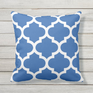 Kobalt Blue Moroccan Quatrefoil Kussens voor gebru