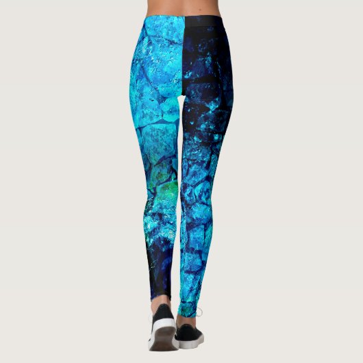 Kobalt Blue Ocean Floor Water Texture Leggings (Achterkant)