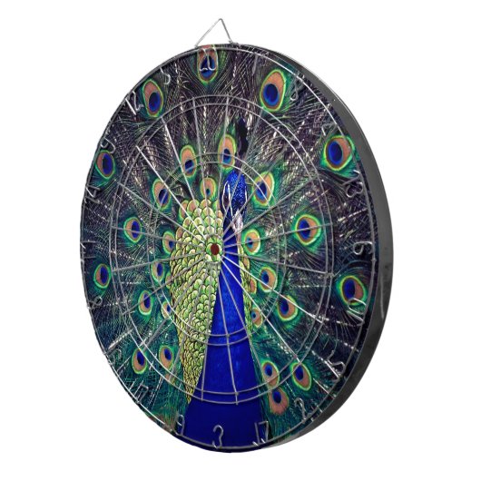 Kobalt Blue Peacock Dartbord (Voorkant Rechts)