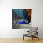 Kobalt Blue Peacock Wandkleed (In situ)