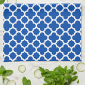 Kobalt Blue Quatrefoil Trellis Pattern Kitchen Tow Theedoek (Gevouwen)