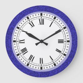 Kobalt Blue Tudor Garden Floral Damask Grote Klok