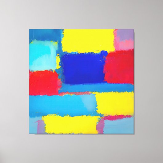 "Kobalt Carnaval" Abstracte kunst Canvas Afdruk (Voorkant)