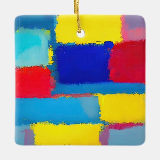 "Kobalt Carnaval" Abstracte kunst Keramisch Ornament (Voorkant)