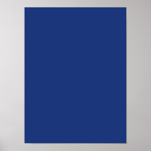 Kobalt donkerblauwe, Solid Trend Color Achtergrond Poster