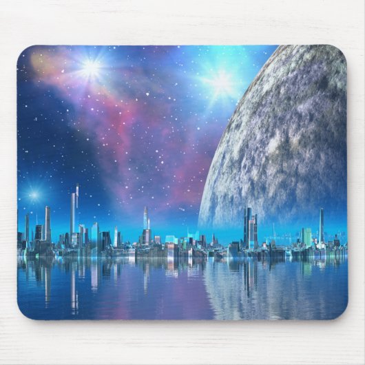 Kobalt Island Cities of the Future Mousemat Muismat (Voorkant)