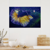 Kobalt Male Betta Premium Poster (Keuken)